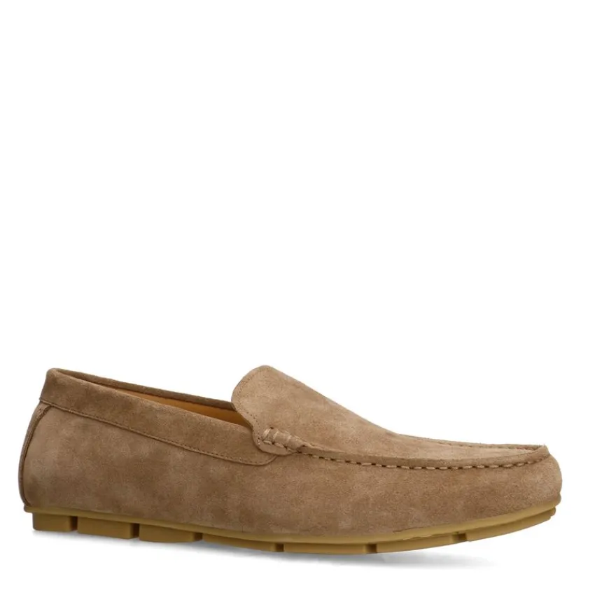Manfield Taupe suède loafer^Heren Loafers