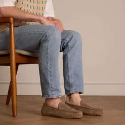 Manfield Taupe suède loafer^Heren Loafers