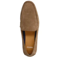 Manfield Taupe suède loafer^Heren Loafers