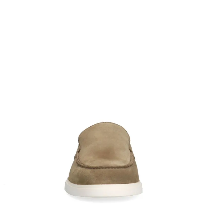 Manfield Taupe suède loafers^Heren Loafers