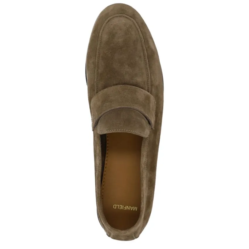 Manfield Taupe suéde loafers^Heren Loafers