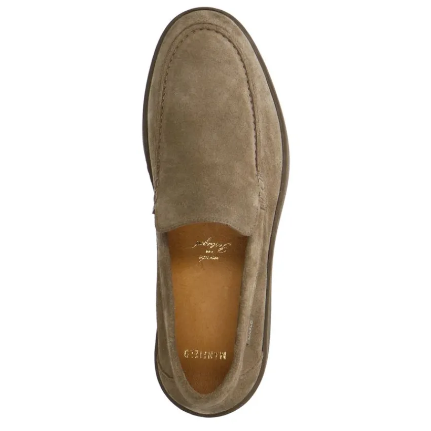 Manfield Taupe suède loafers^Heren Loafers