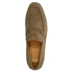Manfield Taupe suède loafers^Heren Loafers