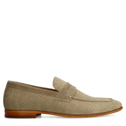 Manfield Taupe suède loafers^Heren Loafers
