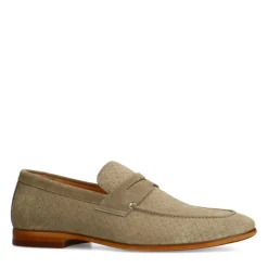 Manfield Taupe suède loafers^Heren Loafers