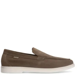 Manfield Taupe suède loafers^Heren Loafers