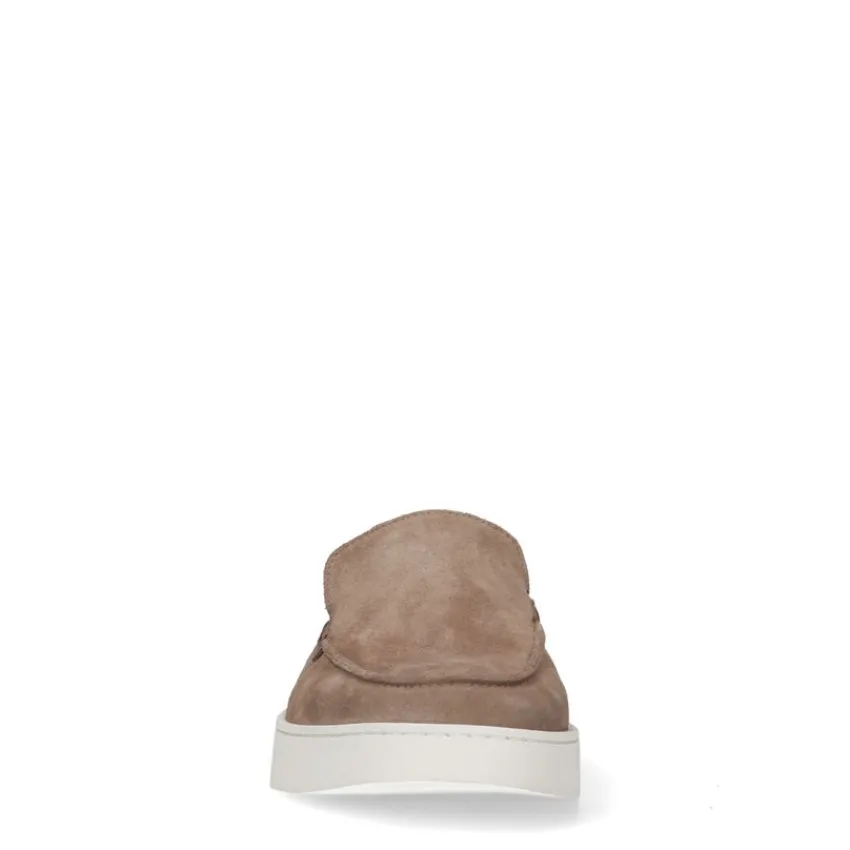 Manfield Taupe suède loafers^Heren Loafers