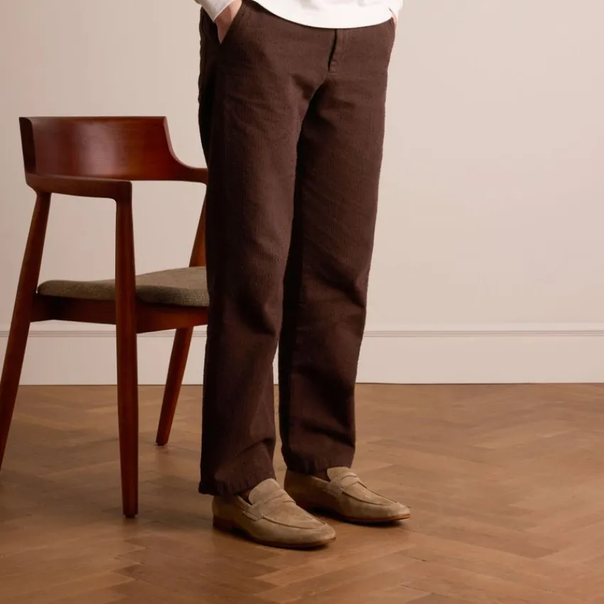 Manfield Taupe suède loafers^Heren Loafers