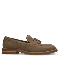 Manfield Taupe suède loafers^Heren Loafers