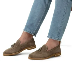 Manfield Taupe suède loafers^Heren Loafers