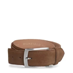 Manfield Taupe suède riem^ Riemen