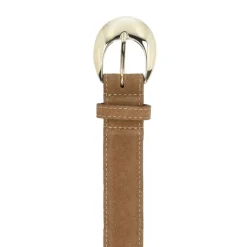 Manfield Taupe suède riem^ Riemen