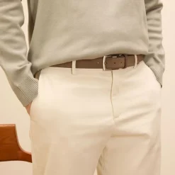 Manfield Taupe suède riem^ Riemen