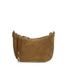 Manfield Taupe suède schoudertas^ Schoudertassen