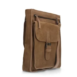 No Stress Taupe suède schoudertas^Heren Heren Tassen|Schoudertassen