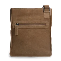 No Stress Taupe suède schoudertas^Heren Heren Tassen|Schoudertassen