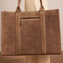 Manfield Taupe suède shopper^ Shoppers