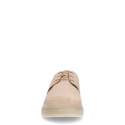 Manfield Taupe suède sneakers met bruine details^Heren Veterschoenen