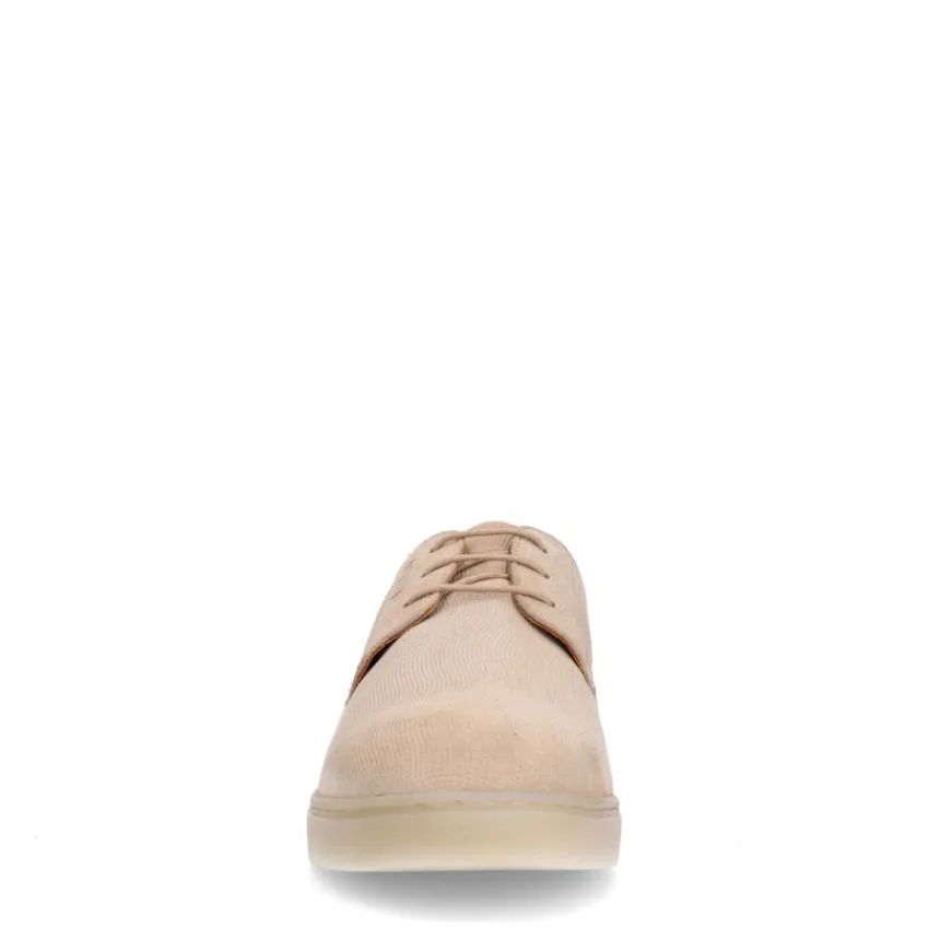 Manfield Taupe suède sneakers met bruine details^Heren Veterschoenen