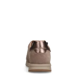 No Stress Taupe suède sneakers met rits^DAMES Sneakers