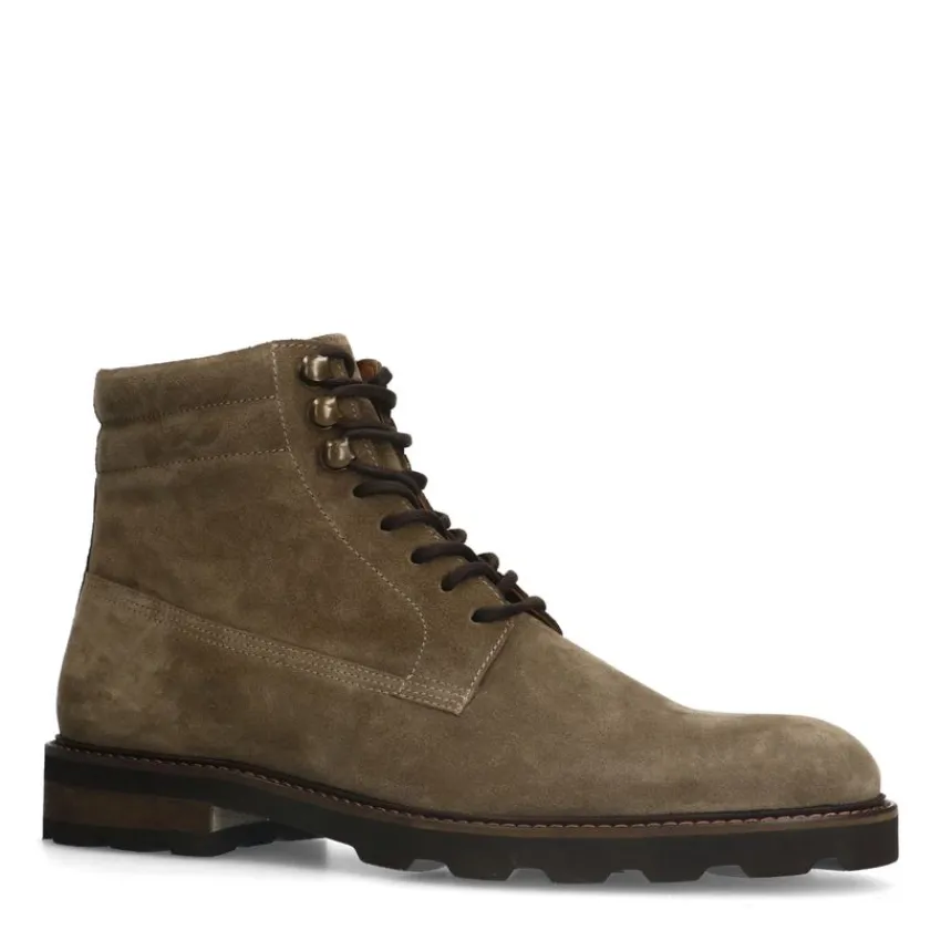 Manfield Taupe suède veterboots^Heren Boots
