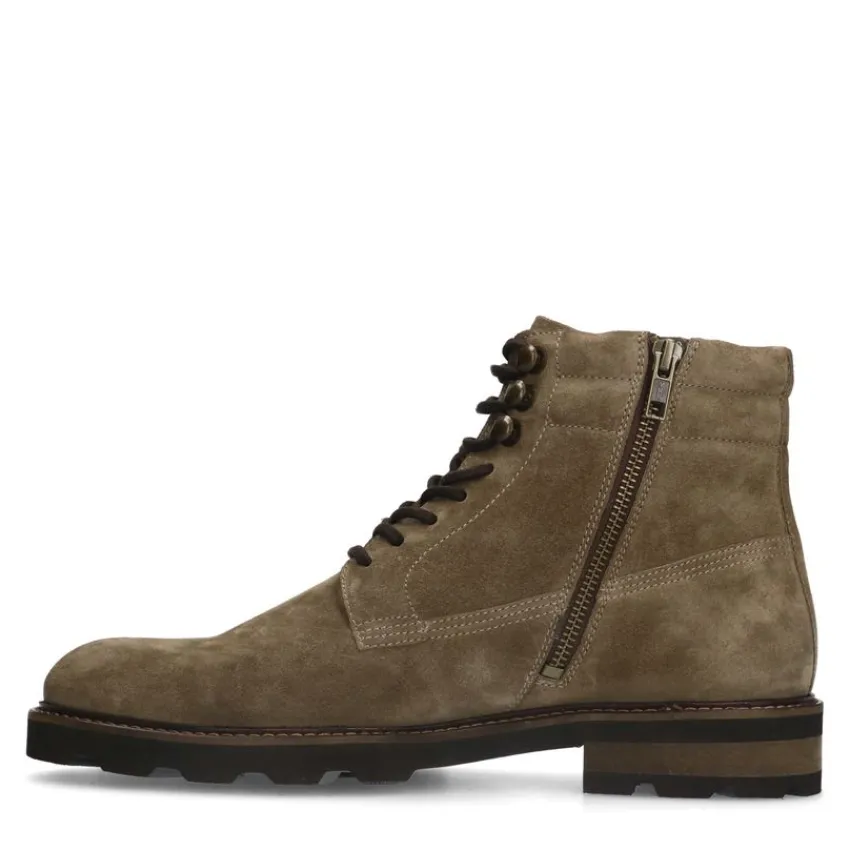 Manfield Taupe suède veterboots^Heren Boots