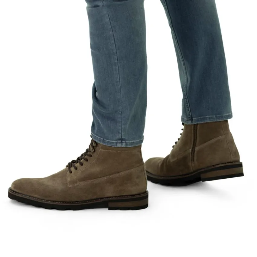 Manfield Taupe suède veterboots^Heren Boots
