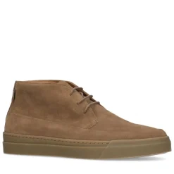 Manfield Taupe suède veterboots^Heren Veterschoenen