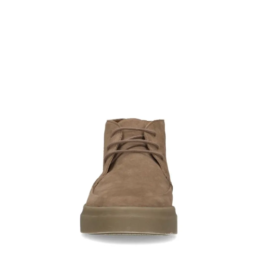 Manfield Taupe suède veterboots^Heren Veterschoenen