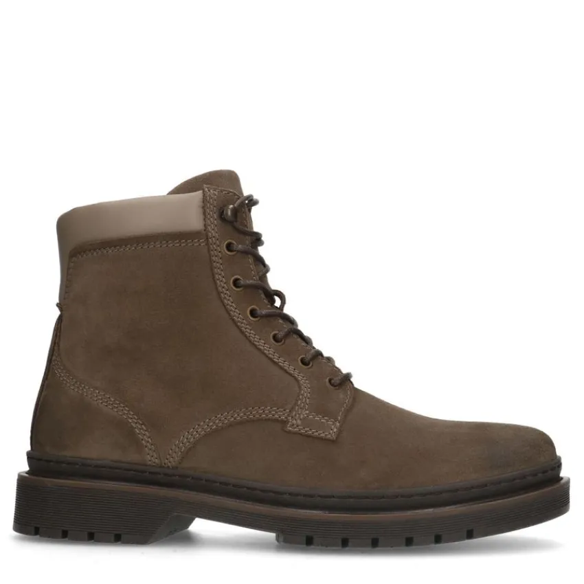 Manfield Taupe suède veterboots^Heren Boots