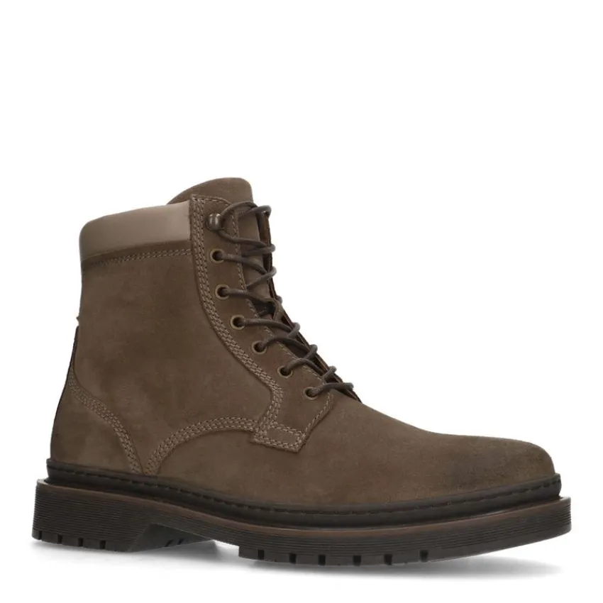 Manfield Taupe suède veterboots^Heren Boots