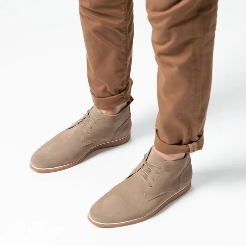 Manfield Taupe suède veterboots^Heren Boots