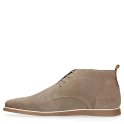 Manfield Taupe suède veterboots^Heren Boots