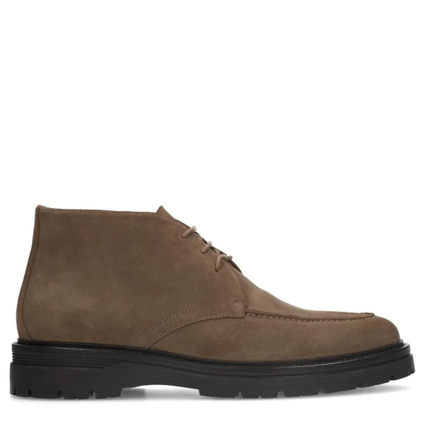 Manfield Taupe suède veterboots^Heren Boots