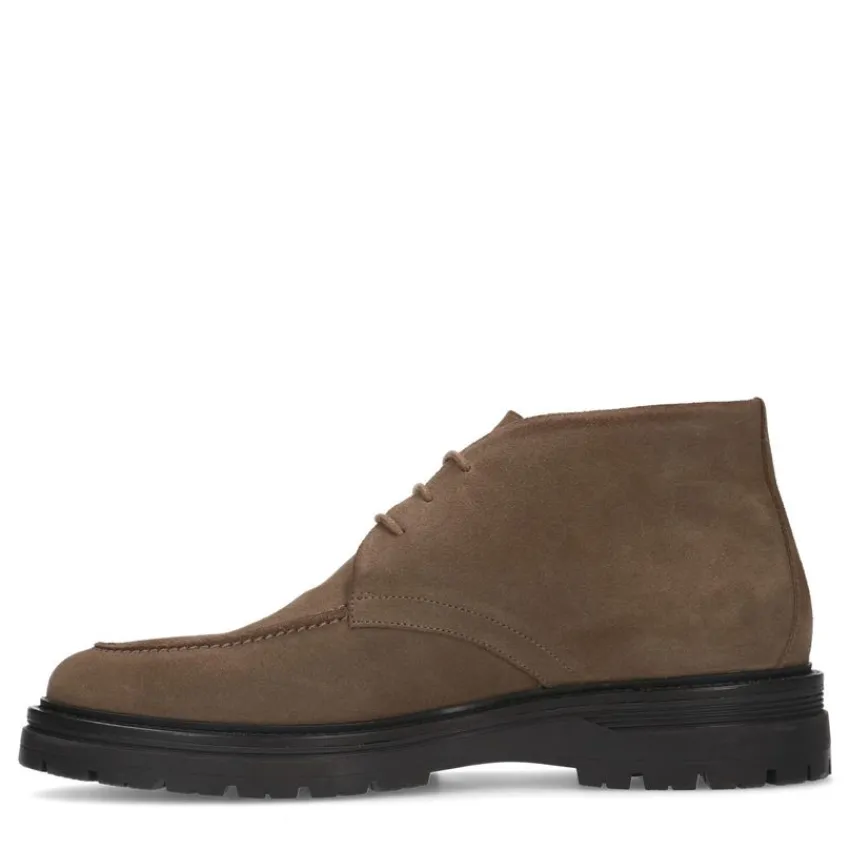 Manfield Taupe suède veterboots^Heren Boots