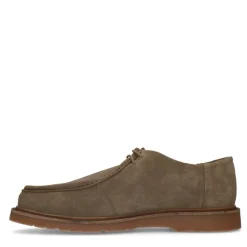 Manfield Taupe suède veterschoenen^Heren Veterschoenen