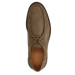 Manfield Taupe suède veterschoenen^Heren Veterschoenen