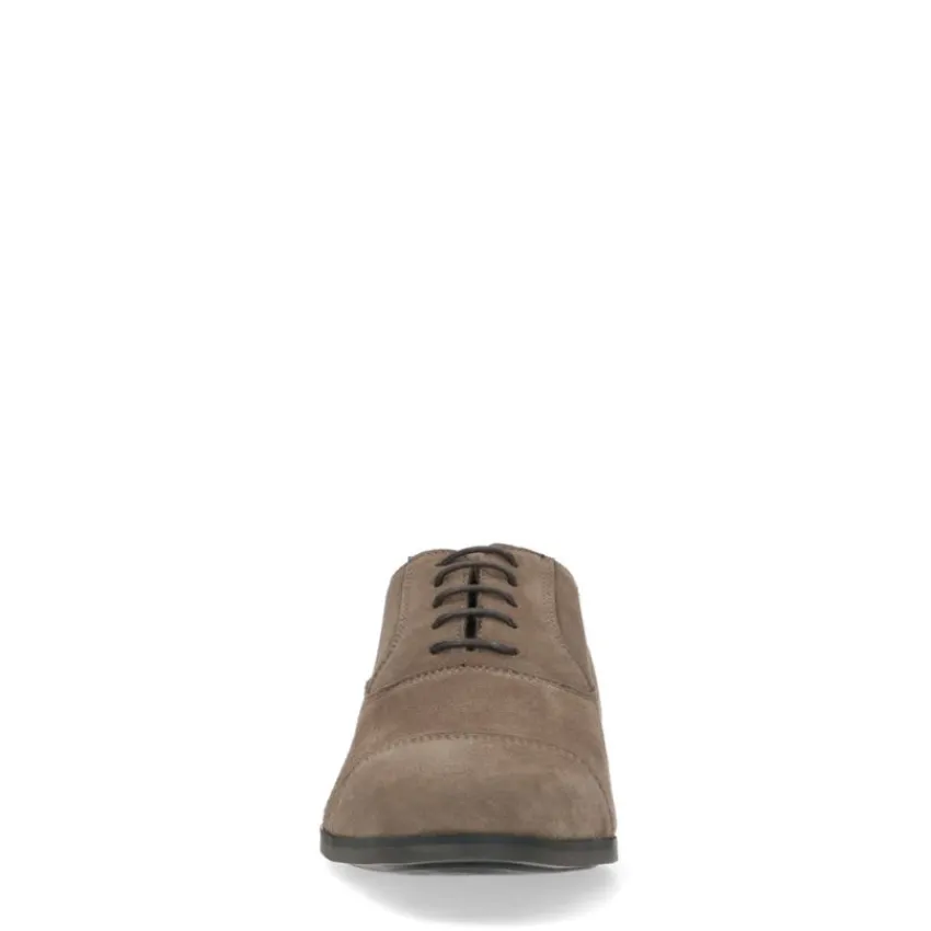 Manfield Taupe suède veterschoenen^Heren Veterschoenen