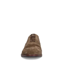 Manfield Taupe suède veterschoenen^Heren Veterschoenen