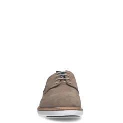 No Stress Taupe suède veterschoenen^Heren Veterschoenen