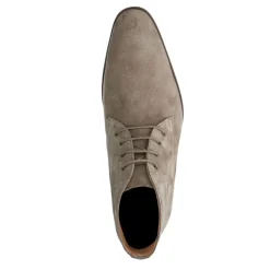 Manfield Taupe suède veterschoenen^Heren Veterschoenen