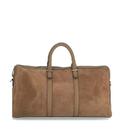 Manfield Taupe suède weekendtas^Heren Heren Tassen|Weekendtassen