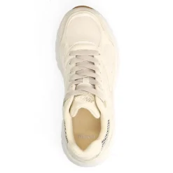 Manfield Witte crème sneakers met mesh details^DAMES Sneakers