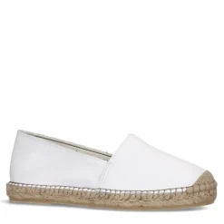 Manfield Witte leren espadrilles^DAMES Espadrilles