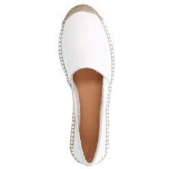 Manfield Witte leren espadrilles^DAMES Espadrilles