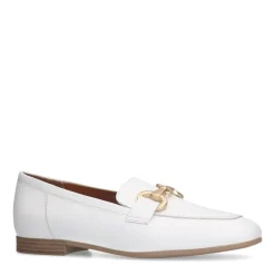 No Stress Witte leren loafers met goudkleurig detail^DAMES Loafers