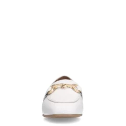 No Stress Witte leren loafers met goudkleurig detail^DAMES Loafers