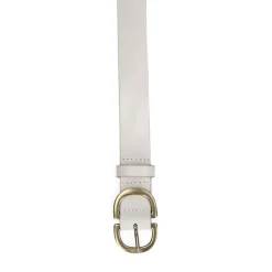 Manfield Witte leren riem^ Riemen