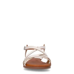 Manfield Witte leren sandalen^DAMES Sandalen