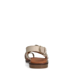 Manfield Witte leren sandalen^DAMES Sandalen